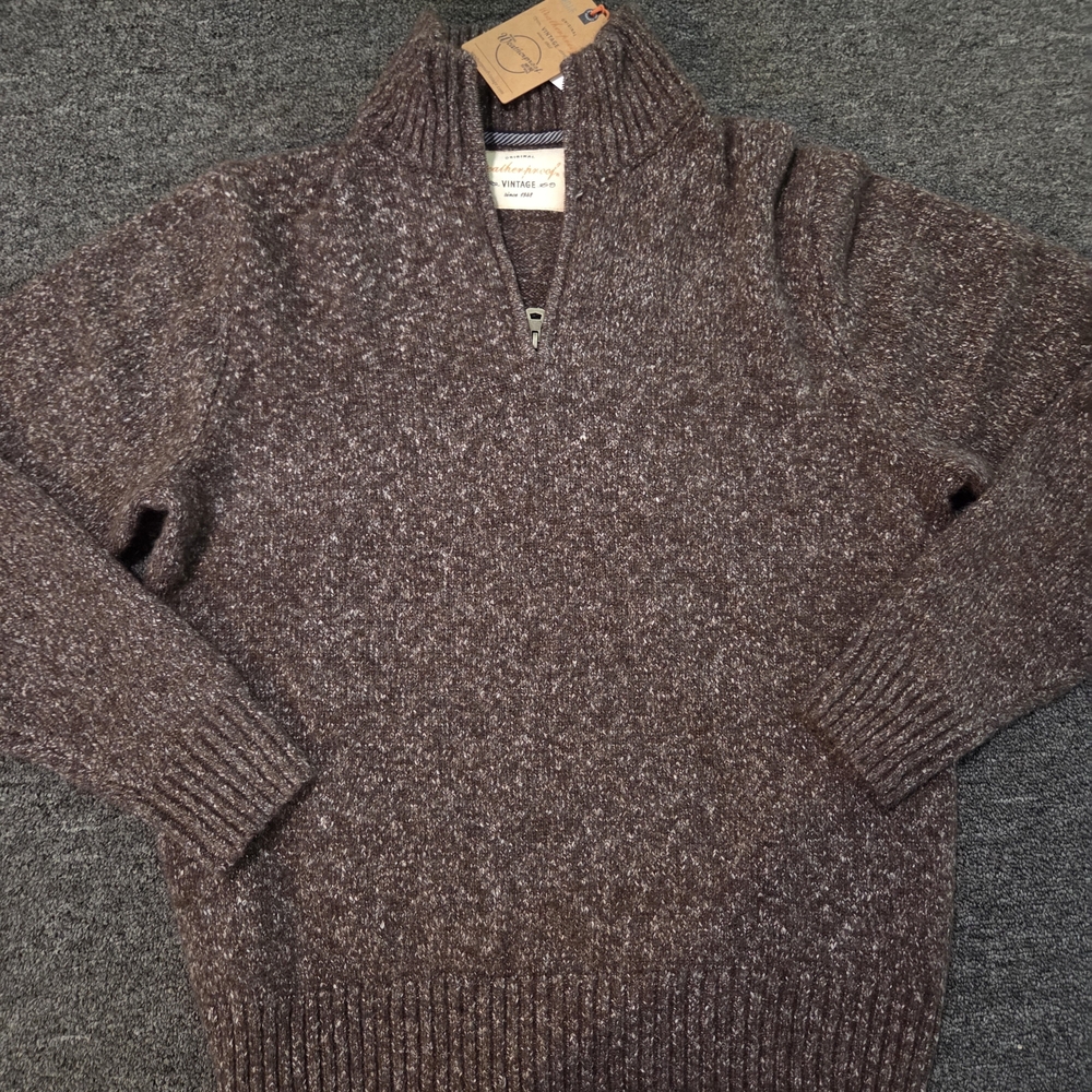 Weatherproof Men's Zip Up Sweater - Rich Brown
